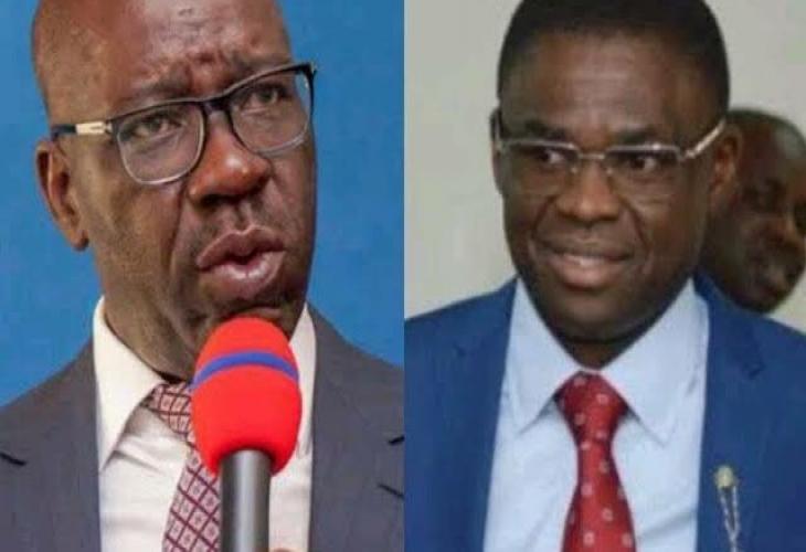 Governor Godwin Obaseki (L) and Edo Deputy Governor, Philip Shaibu